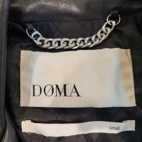 DOMA brand leather moto jacket - size small - lamb nappa - Picture 8 of 10